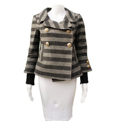 SMYTHE Virgin Wool & Cashmere Striped Jacket