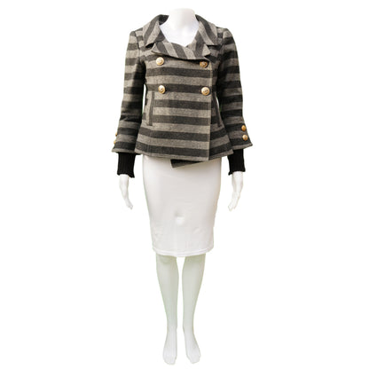 SMYTHE Virgin Wool & Cashmere Striped Jacket