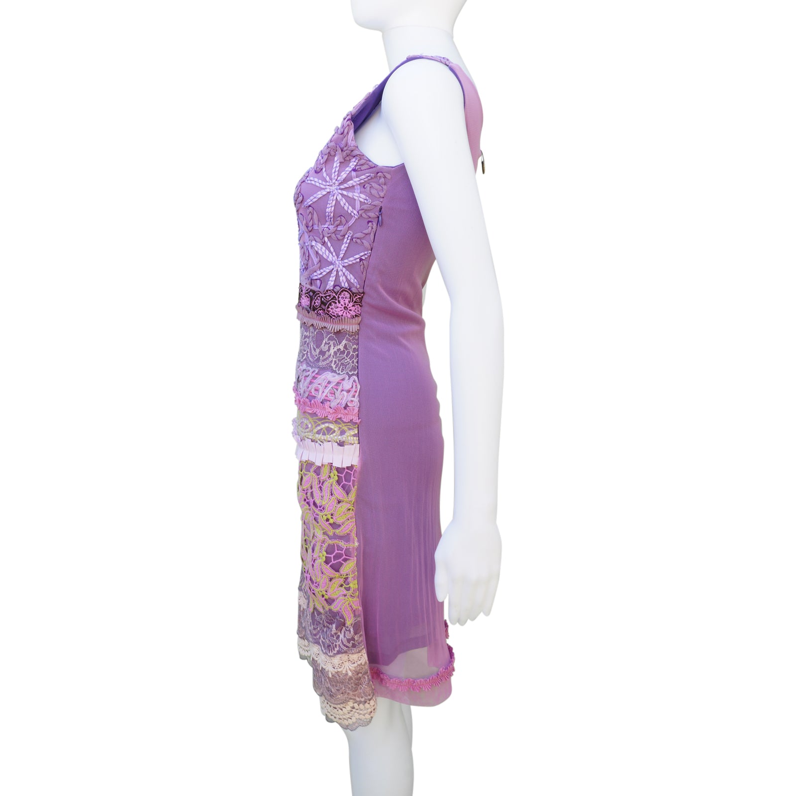 SAVE THE QUEEN PURPLE EMBROIDERED SLEEVELESS COCKTAIL NIGHT OUT DRESS - leefluxury.com