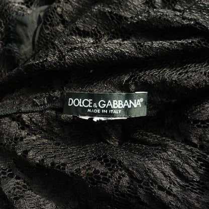 DOLCE & GABBANA BLACK LACE SLEEVELESS DRESS - leefluxury.com