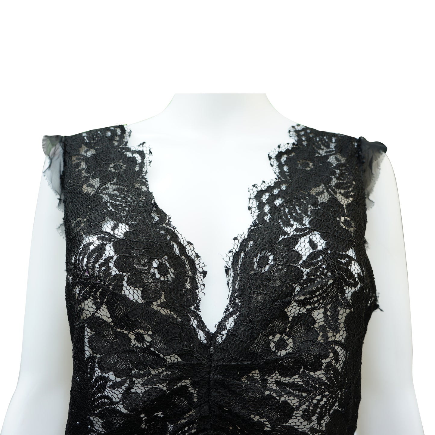 DOLCE & GABBANA BLACK LACE SLEEVELESS DRESS - leefluxury.com