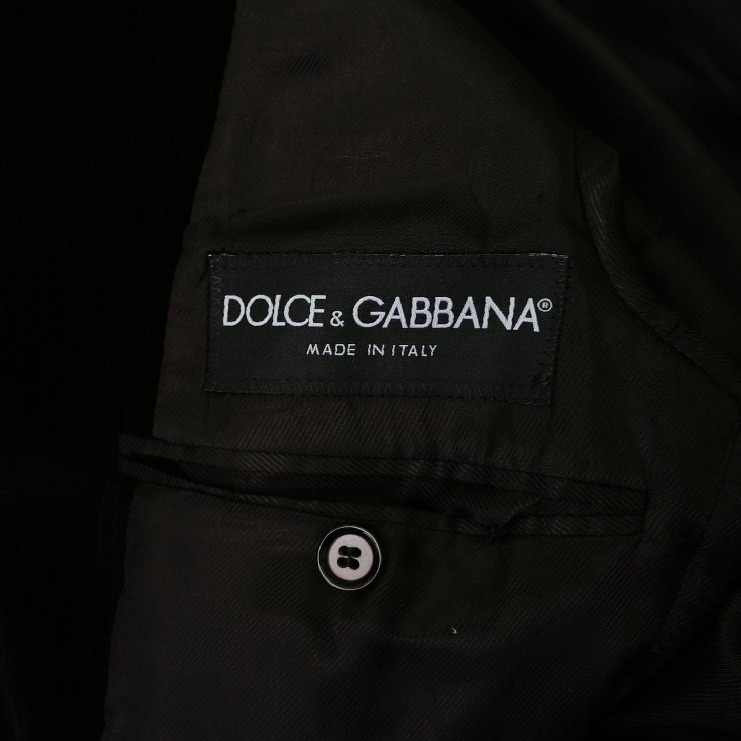 DOLCE & GABBANA BLACK VELVET ONE BUTTON BLAZER - leefluxury.com