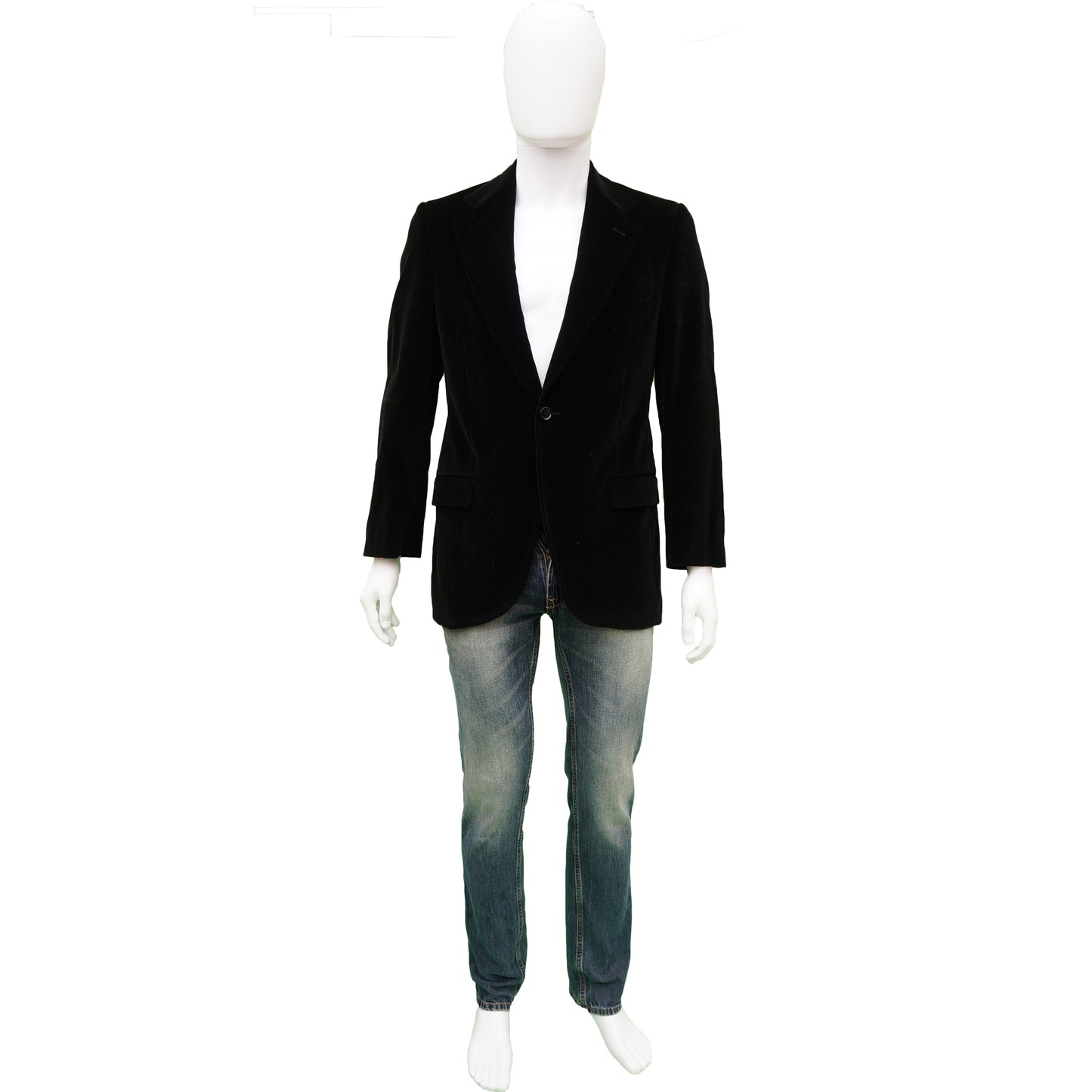 DOLCE & GABBANA BLACK VELVET ONE BUTTON BLAZER - leefluxury.com