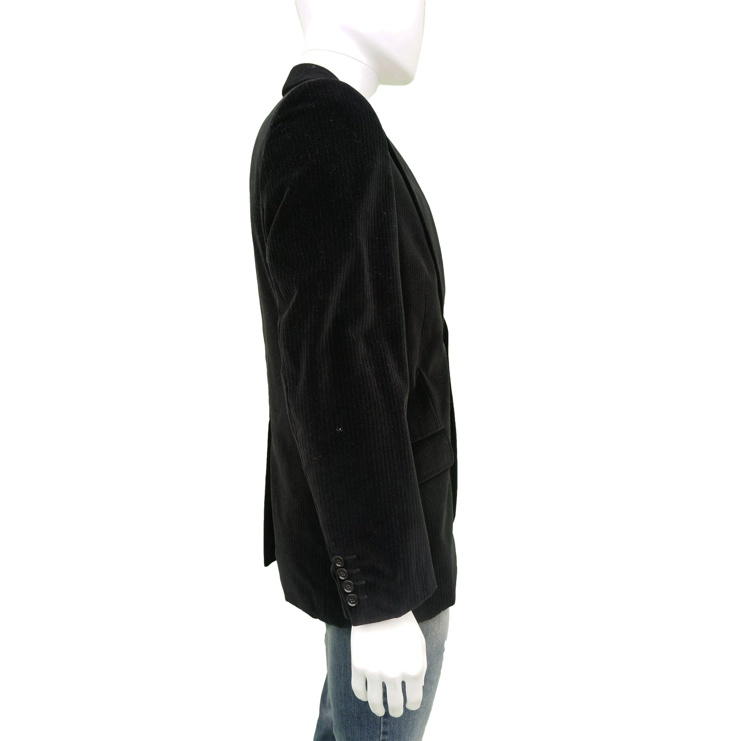 DOLCE & GABBANA BLACK VELVET ONE BUTTON BLAZER - leefluxury.com