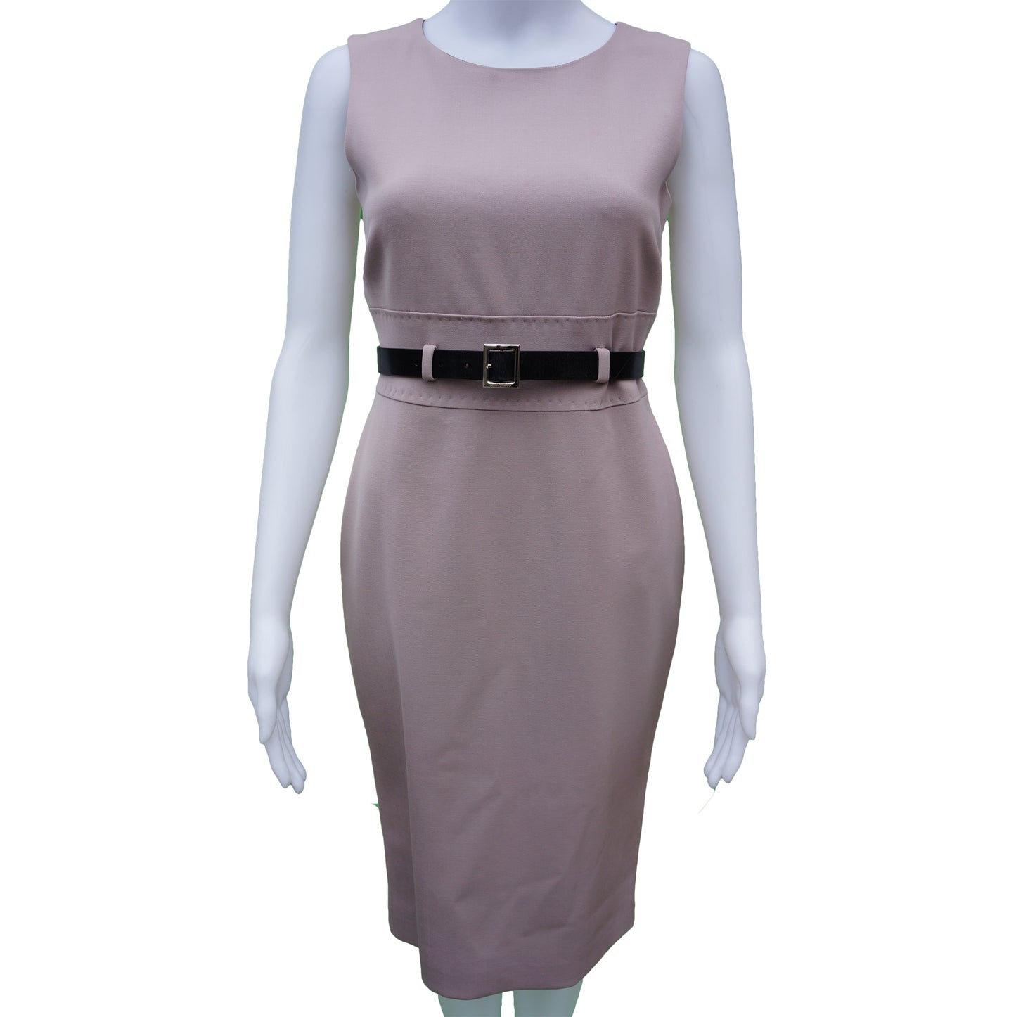 DOLCE & GABBANA BLUSH STRETCH WOOL SLEEVELESS DRESS - leefluxury.com