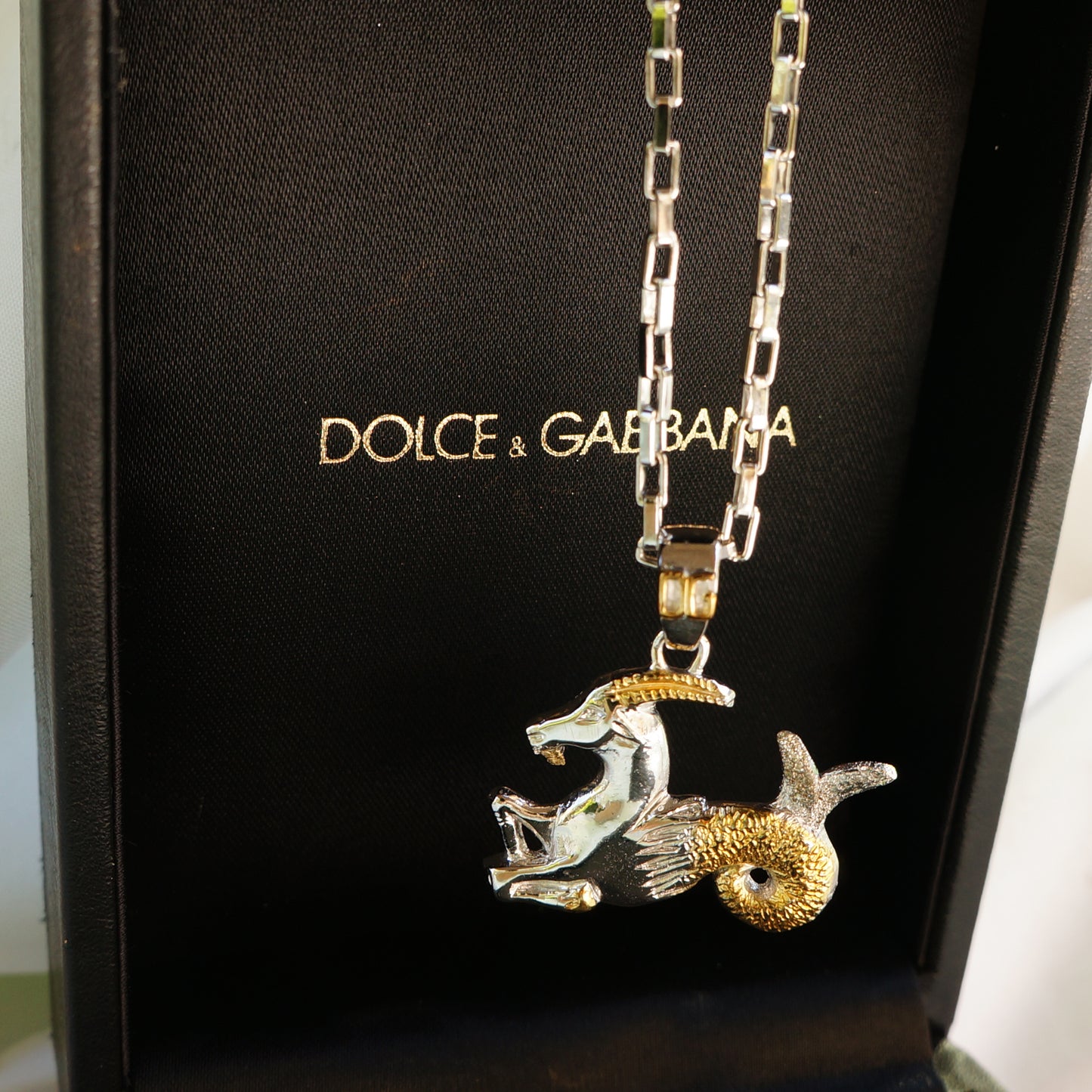 DOLCE & GABBANA ZODIAC CAPRICORN STERLING SILVER PENDANT NECKLACE - leefluxury.com