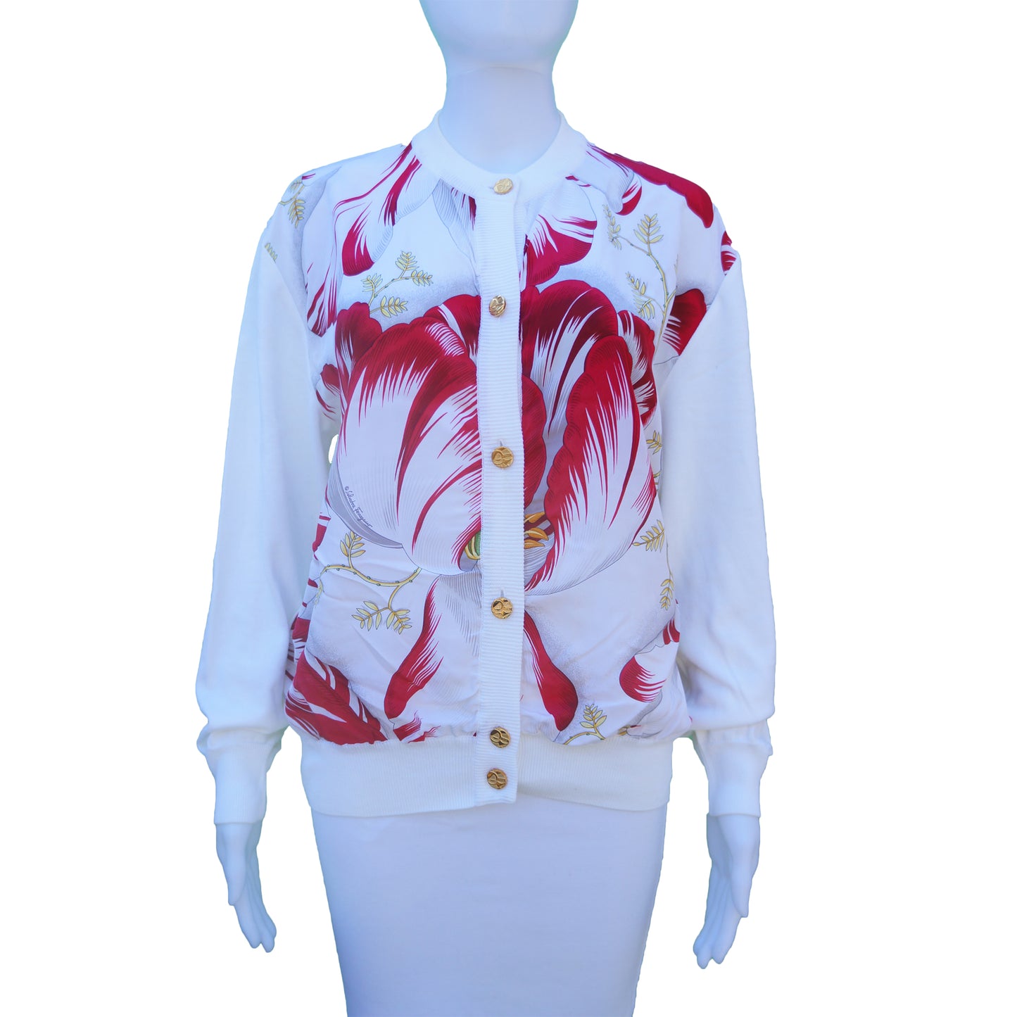 SALVATORE FERRAGAMO VINTAGE FLORAL PRINT TOP - leefluxury.com