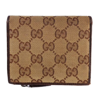 GUCCI GG CANVAS LEATHER WALLET - leefluxury.com