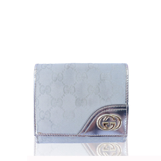 GUCCI GG CANVAS BRITT COMPACT WALLET - leefluxury.com