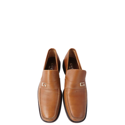 GUCCI GG LEATHER SLIP-ON LOAFERS - leefluxury.com