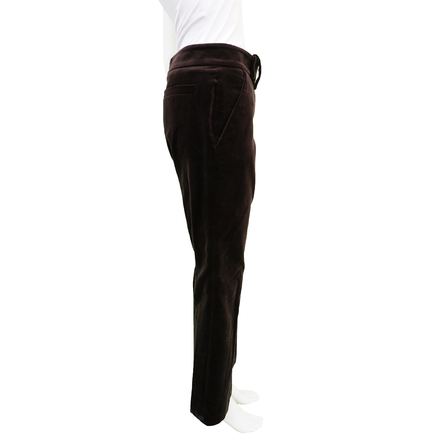 GUCCI BROWN VELVET SLIGHT BELL LEG PANT - leefluxury.com