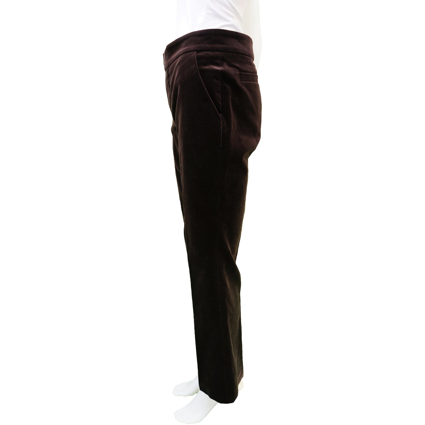 GUCCI BROWN VELVET SLIGHT BELL LEG PANT - leefluxury.com