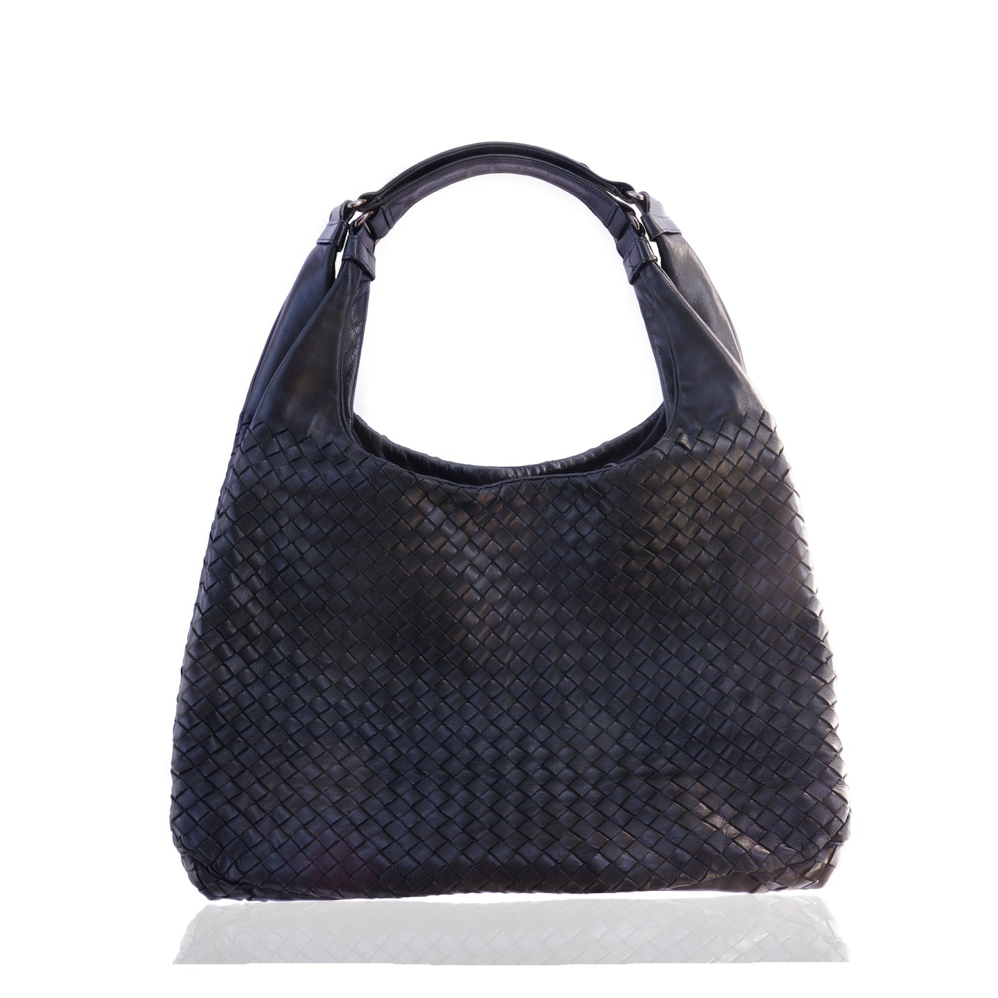 BOTTEGA VENETA INTRECCIATO BLACK HOBO BAG - leefluxury.com