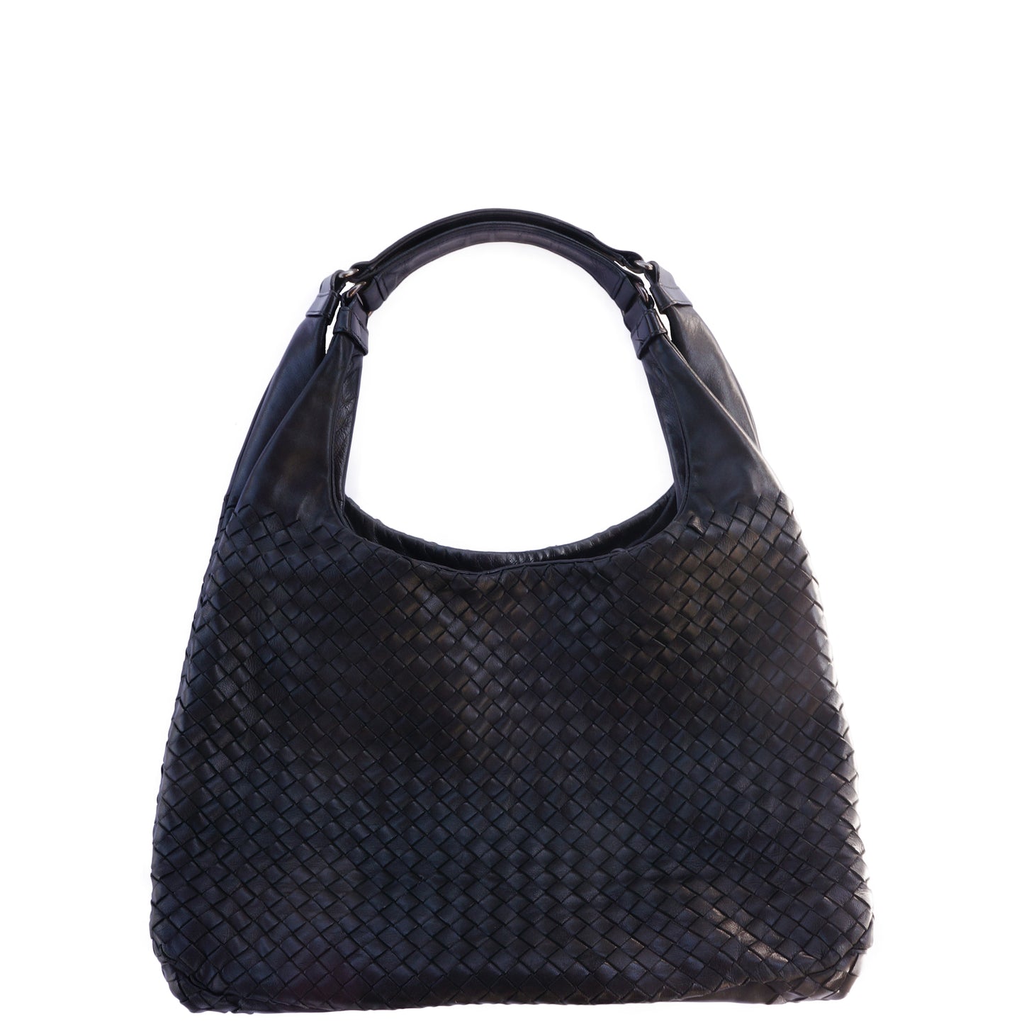 BOTTEGA VENETA INTRECCIATO BLACK HOBO BAG - leefluxury.com