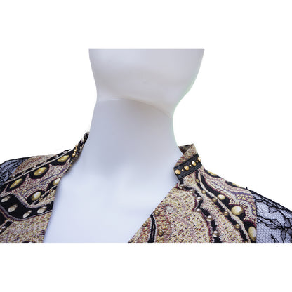ETRO SILK AND LACE CROPPED SLEEVE TOP - leefluxury.com