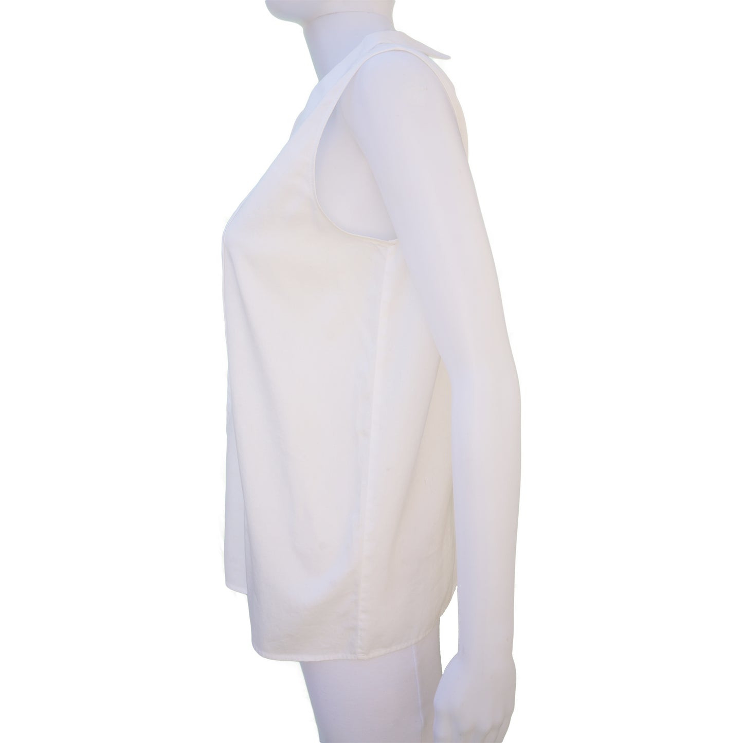 MIU MIU WHITE SLEEVELESS BIB NECK TOP - leefluxury.com