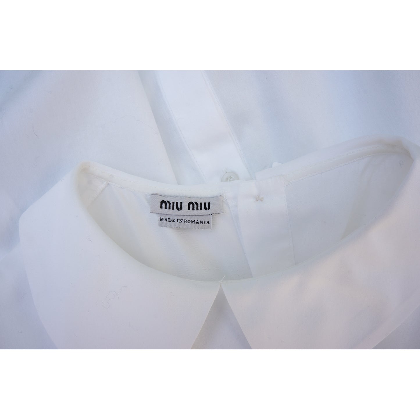 MIU MIU WHITE SLEEVELESS BIB NECK TOP - leefluxury.com