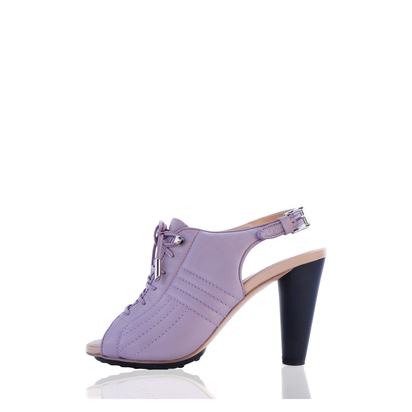 TOD'S QUILTED LILAC LACE-UP SANDALS - leefluxury.com