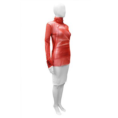 JEAN PAUL GAULTIER PRINTED MESH TOP - leefluxury.com