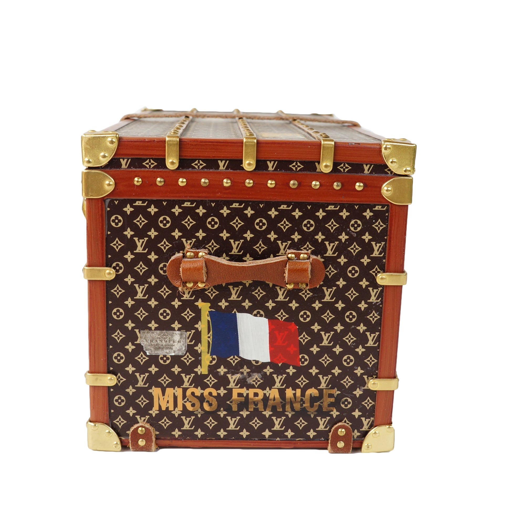 Louis Vuitton Brown Leather Miss France Trunk Monogram Jacket S