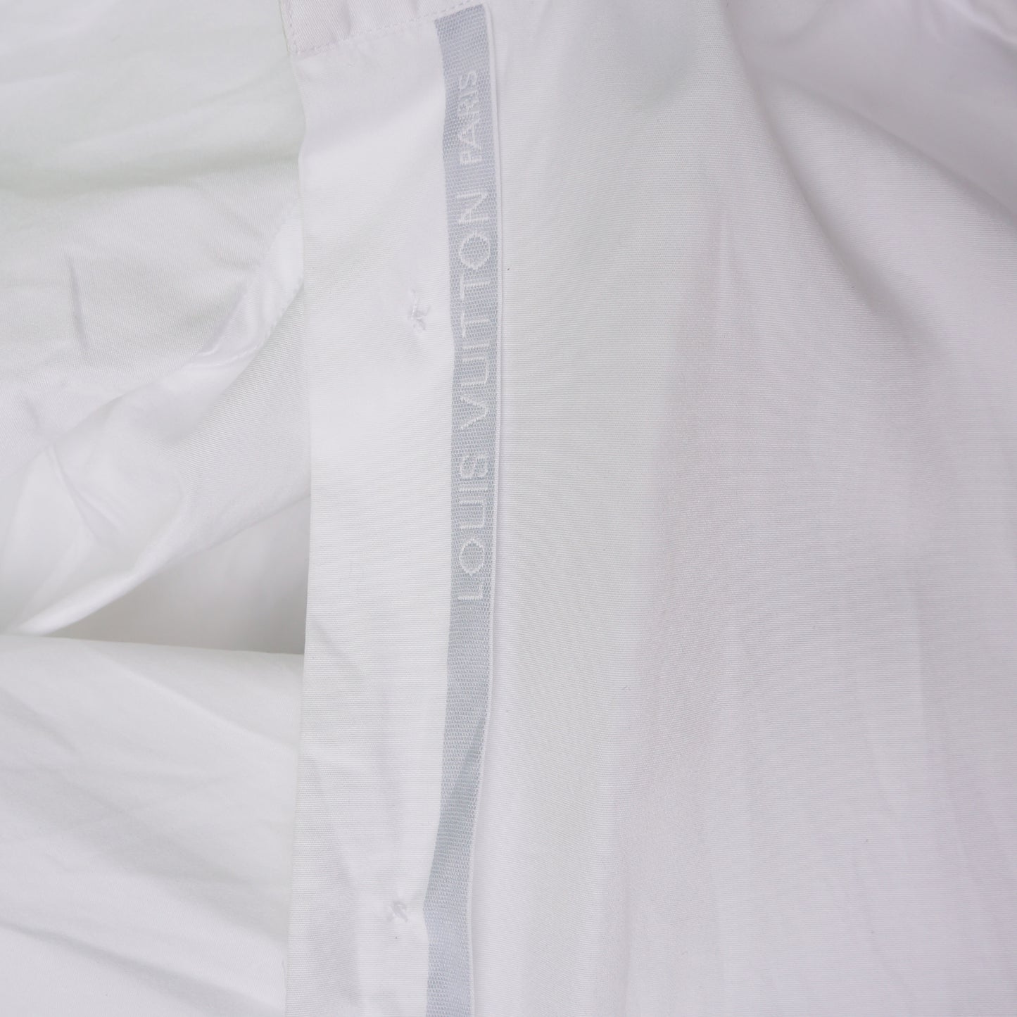 LOUIS VUITTON WHITE COTTON ROUND CUFF DRESS SHIRT - leefluxury.com