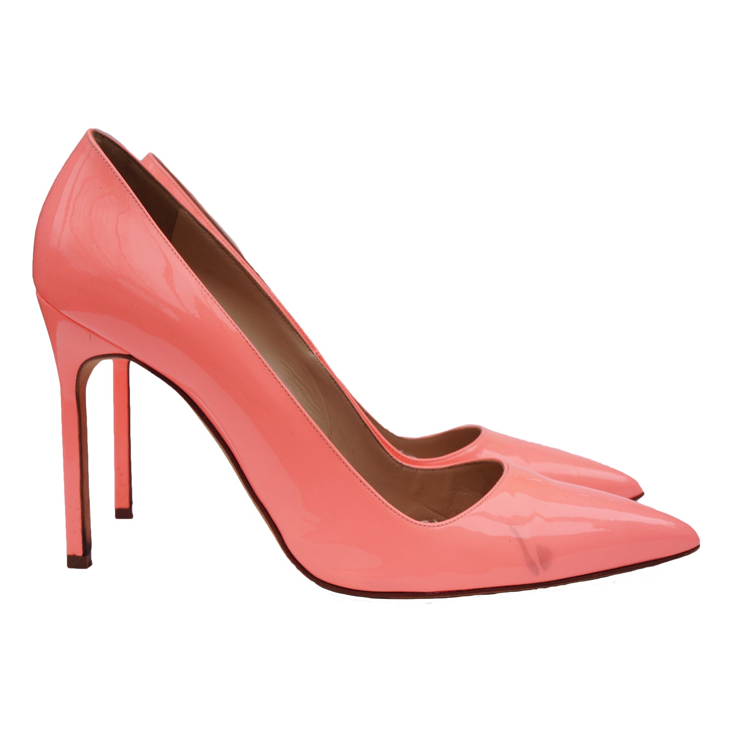 MANOLO BLAHNIK BB CORAL PATENT LEATHER PUMP - leefluxury.com