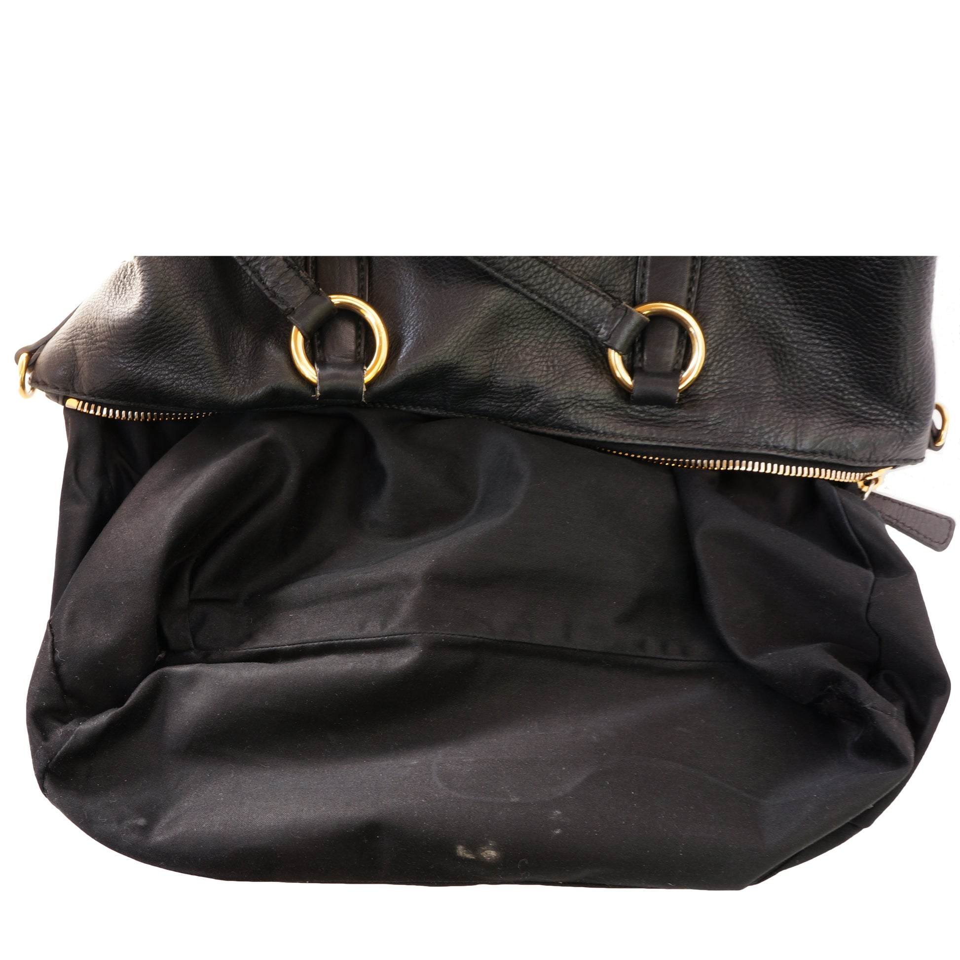 MIU MIU VITELLO LEATHER BLACK SATCHEL BAG - leefluxury.com