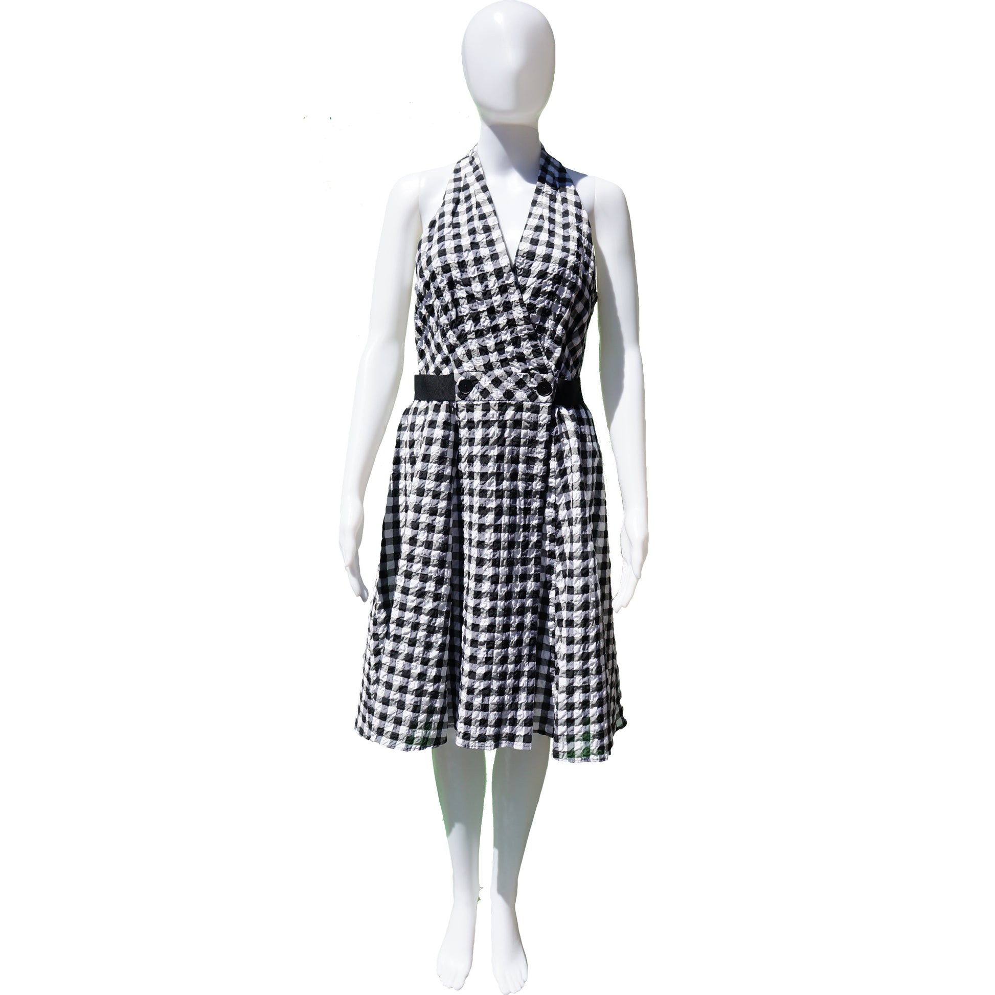NANETTE LEPORE GINGHAM PRINT SLEEVELESS DRESS – leefluxury.com NANETTE LEPORE GINGHAM PRINT SLEEVELESS DRESS – leefluxury.com