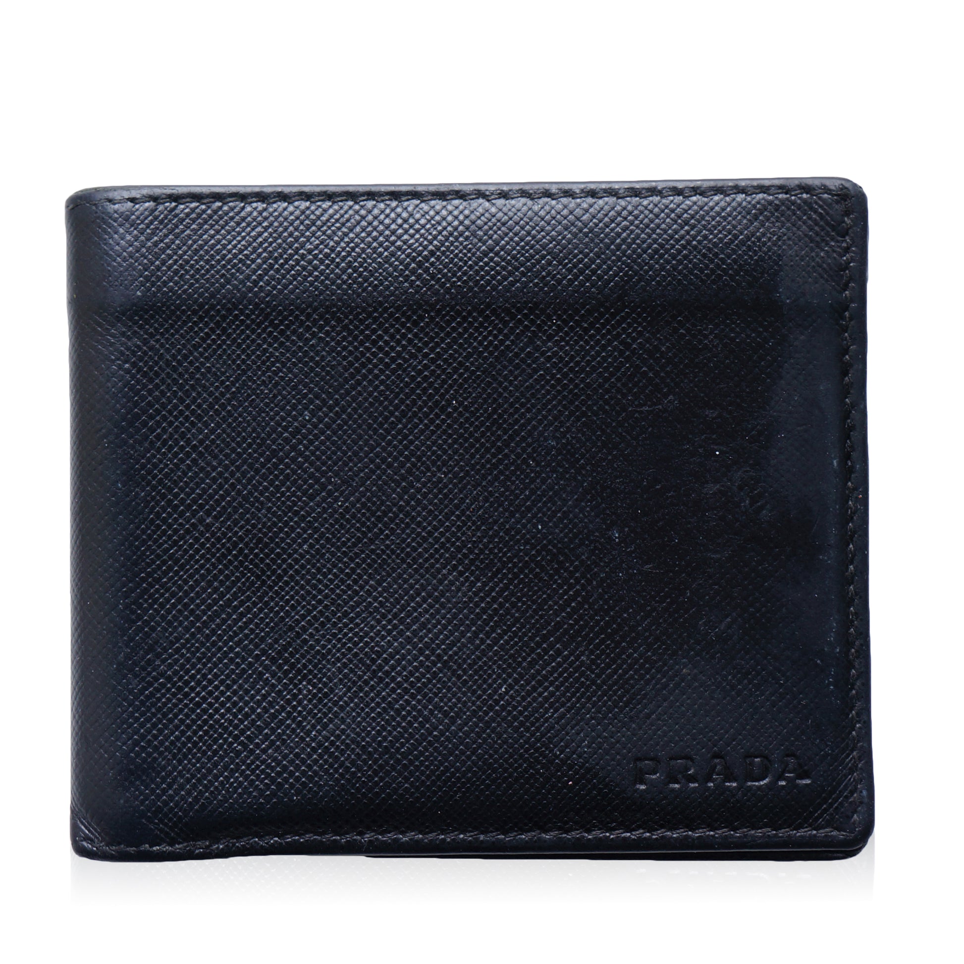 PRADA SAFFIANO BIFOLD LEATHER WALLET - leefluxury.com