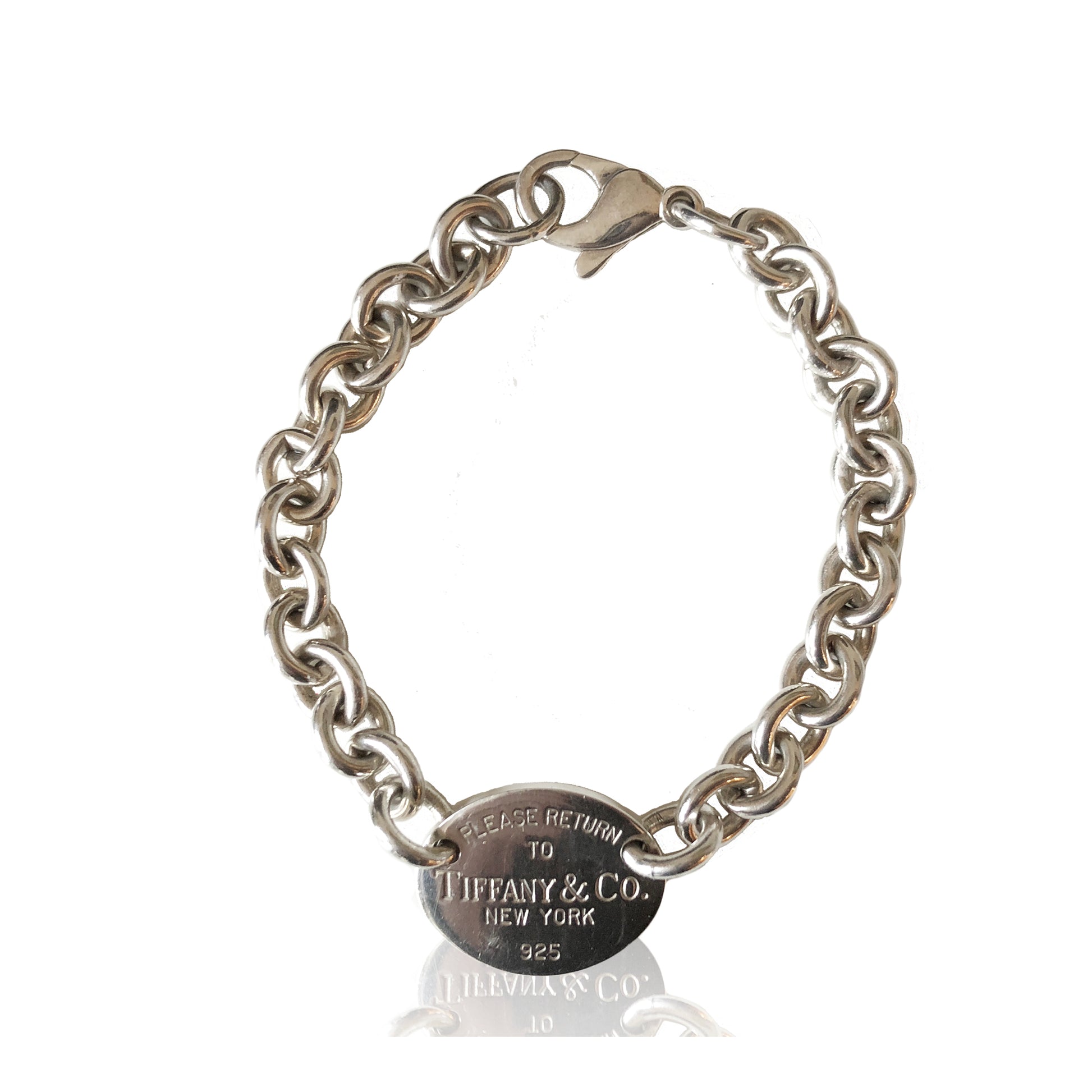 TIFFANY & CO. STERLING SILVER TAG BRACELET - leefluxury.com