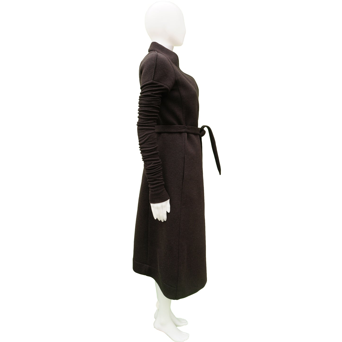 RICK OWENS LILIES BROWN LONG DUSTER COAT - leefluxury.com