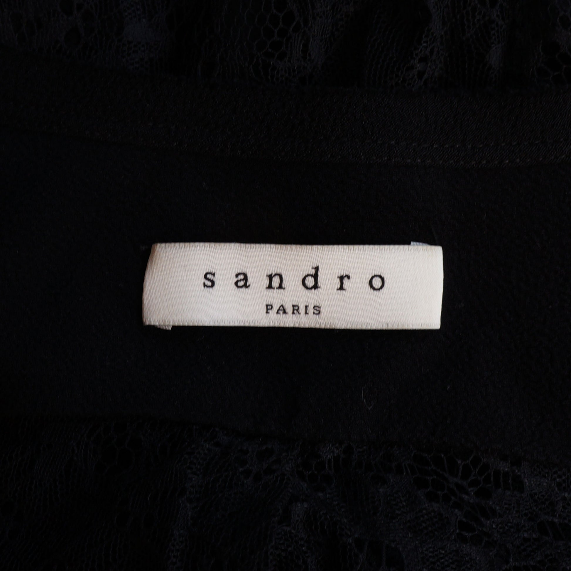 SANDRO BLACK LACE BACK NIGHT OUT TOP - leefluxury.com