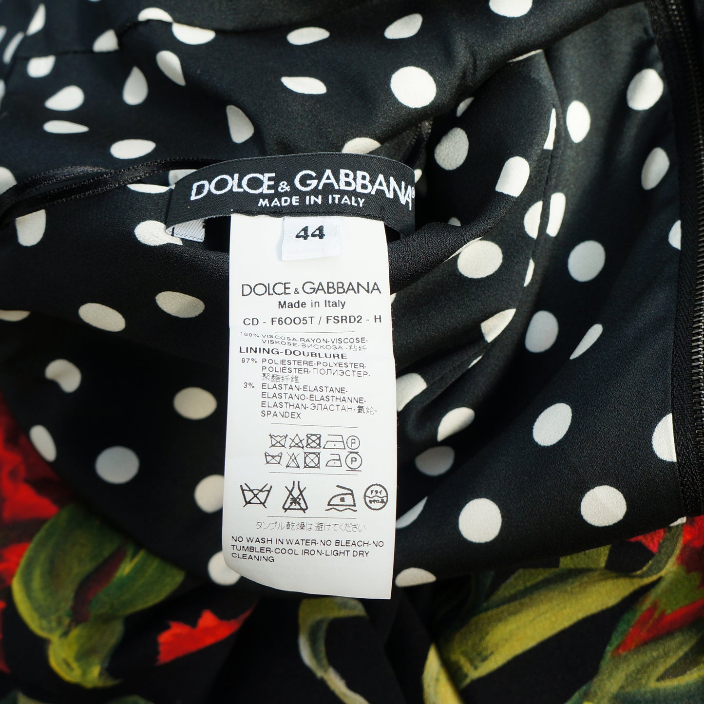 DOLCE & GABBANA BLACK FLORAL CARNATION PRINT DRESS - leefluxury.com