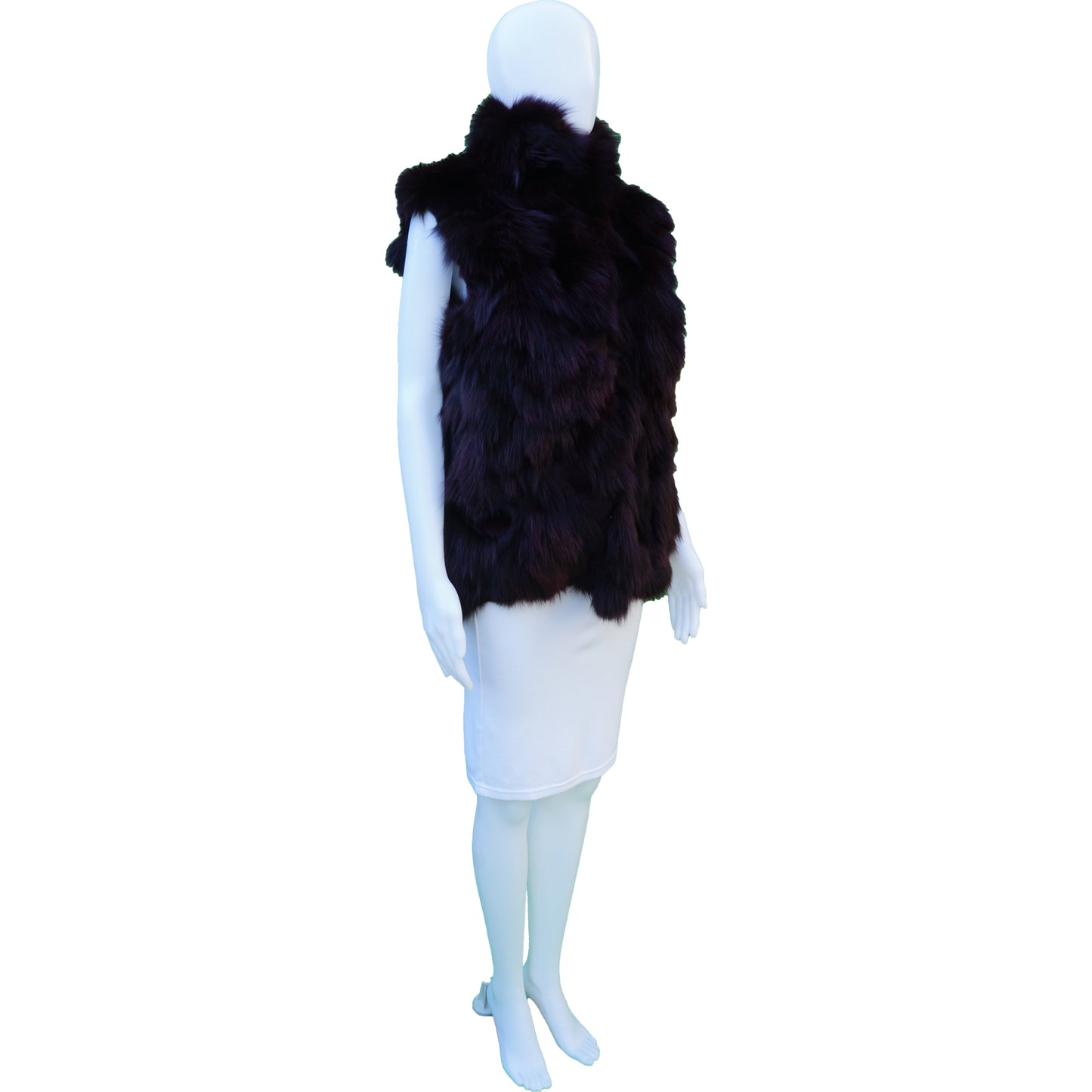 ADRIENNE LANDAU FOX FUR VEST - leefluxury.com