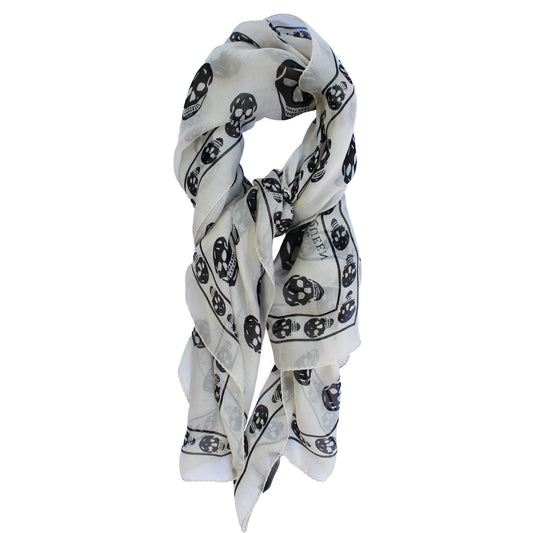 ALEXANDER MCQUEEN SKULL SILK SCARF - leefluxury.com