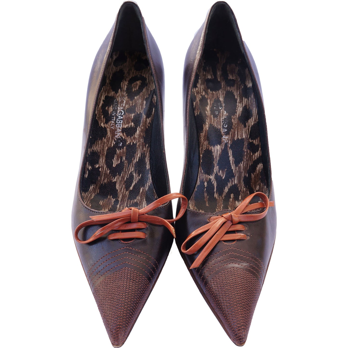 DOLCE & GABBANA LEATHER LACE-UP PUMPS - leefluxury.com