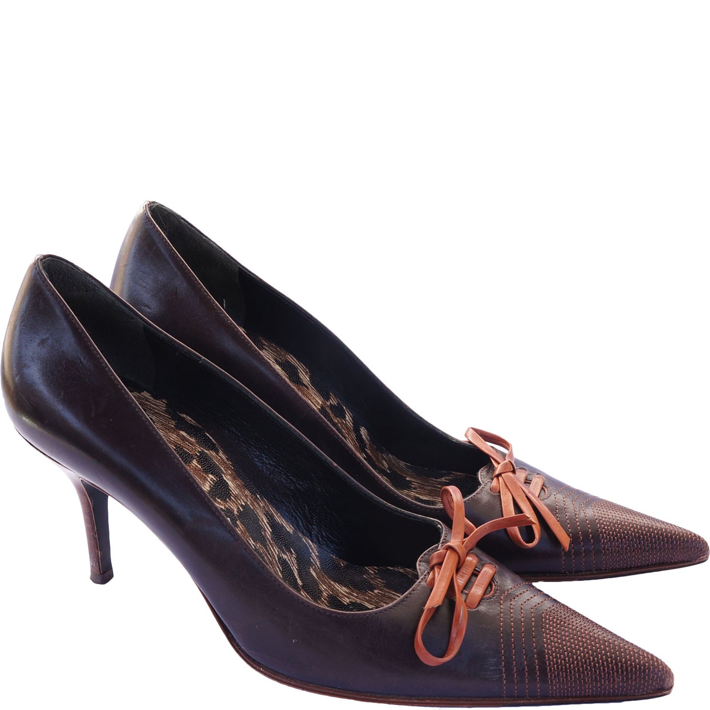 DOLCE & GABBANA LEATHER LACE-UP PUMPS - leefluxury.com