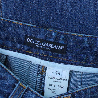 DOLCE & GABBANA DENIM KNEE-LENGTH SKIRT - leefluxury.com