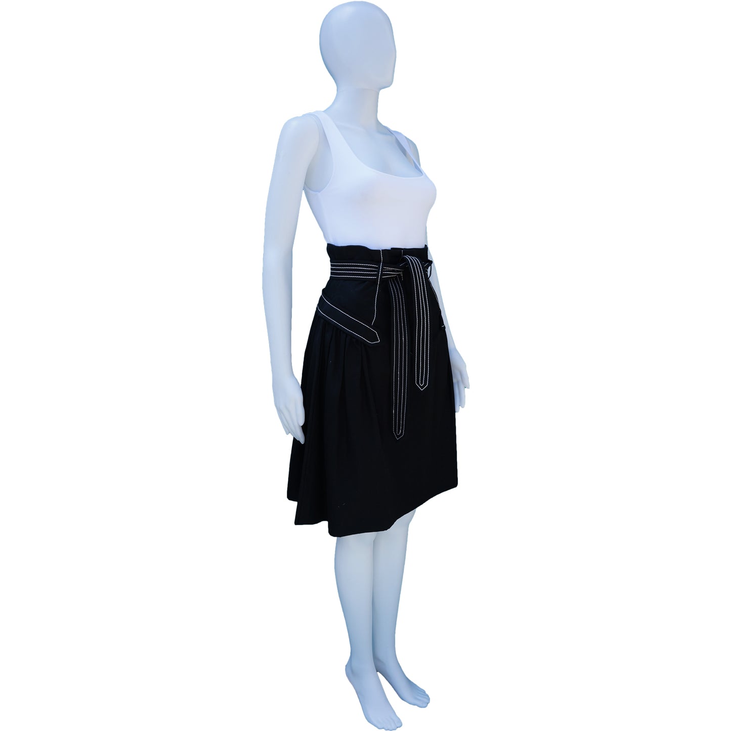 NINA RICCI BLACK A-LINE SKIRT - leefluxury.com