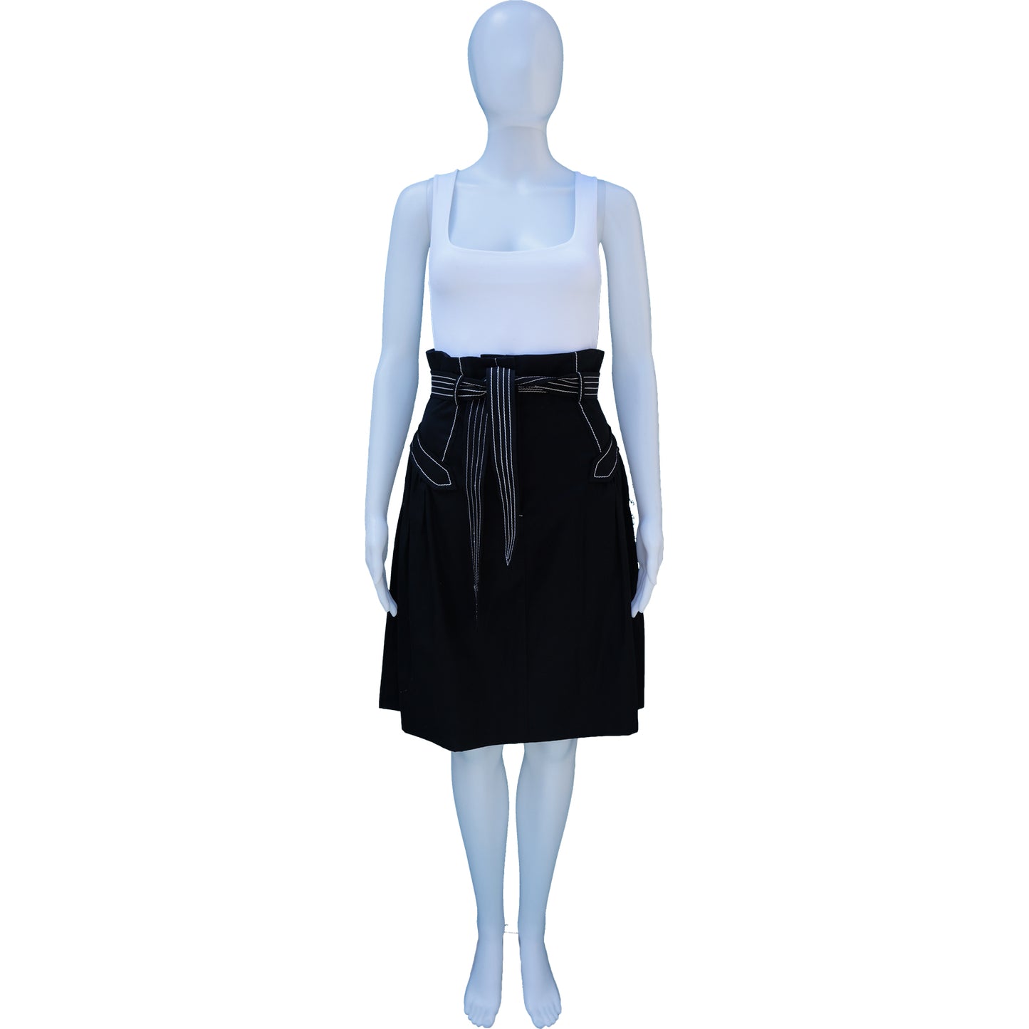 NINA RICCI BLACK A-LINE SKIRT - leefluxury.com