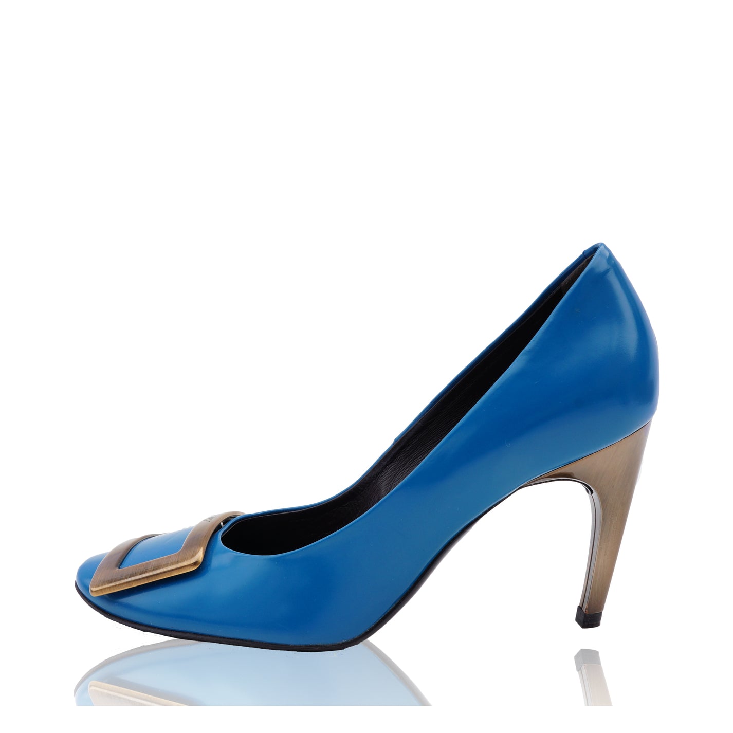 ROGER VIVIER BLUE PATENT LEATHER BUCKLE PUMPS â leefluxury.com