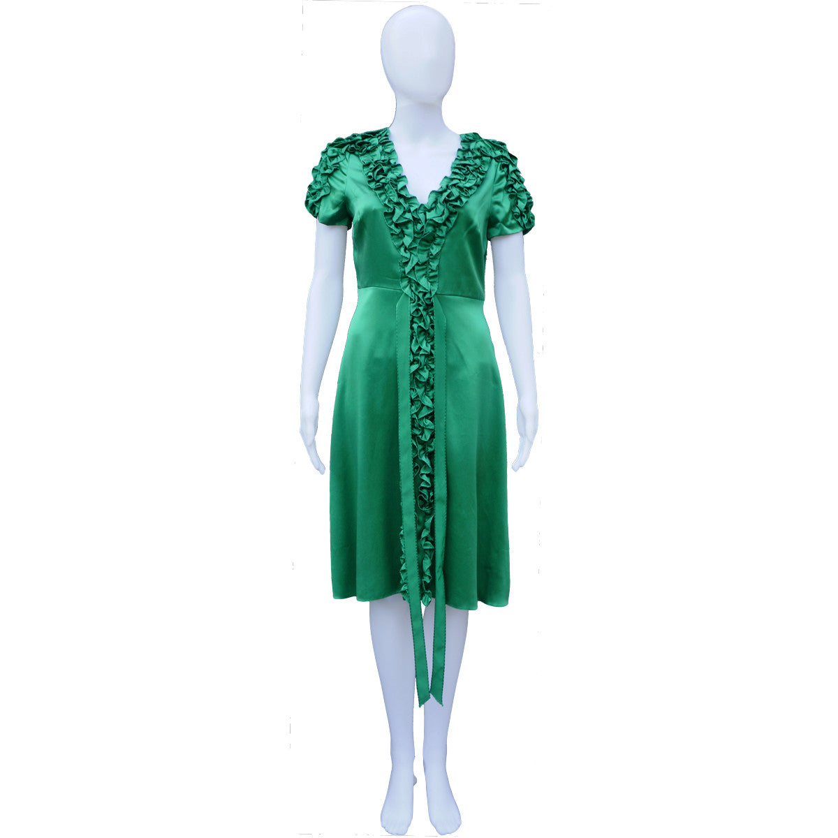 AUTHENTIC BETSEY JOHNSON SILK RUFFLE DRESS –