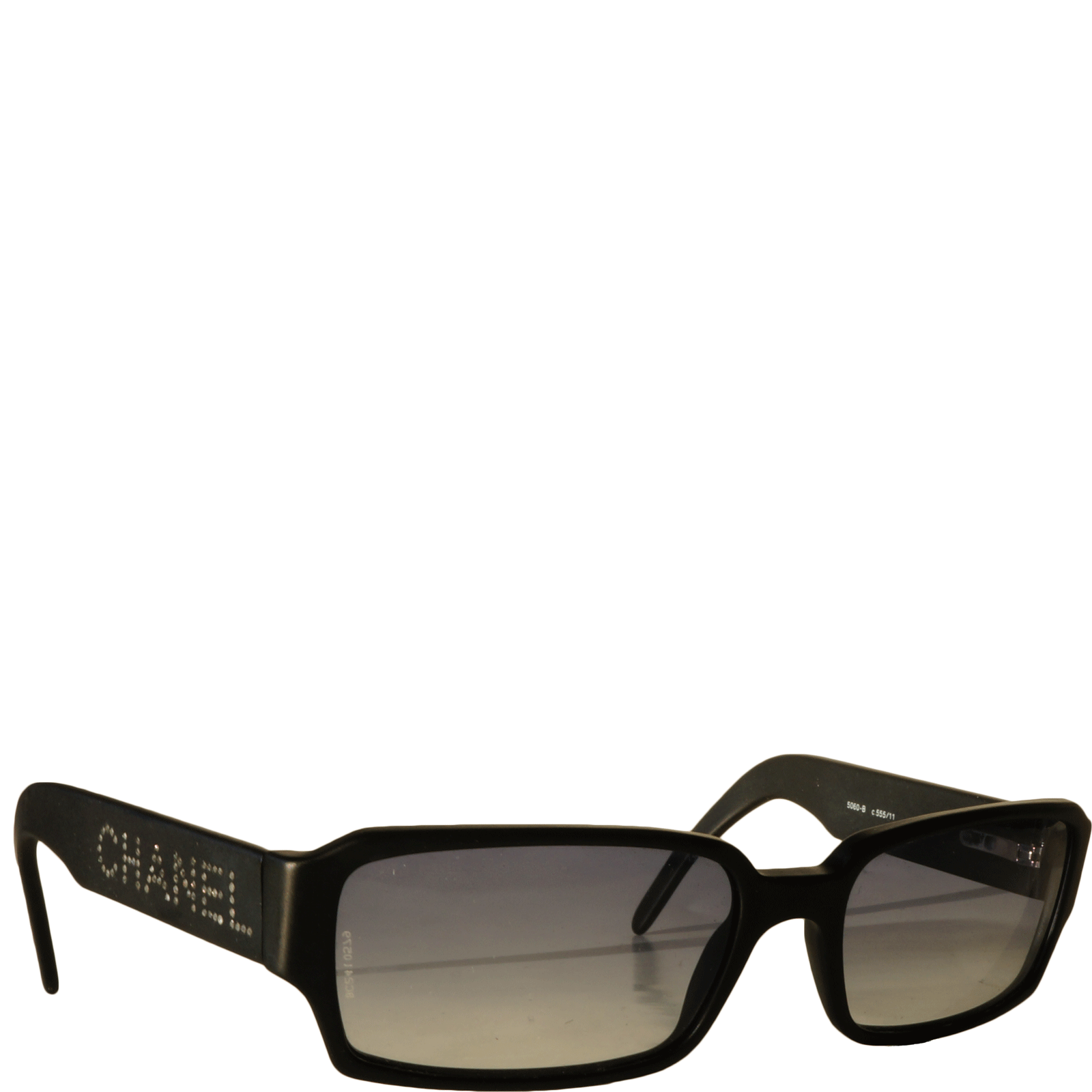 CHANEL c.1990's Black Oval Goggle Gold CC Logo Plastic Sunglasses 05976  w/Box
