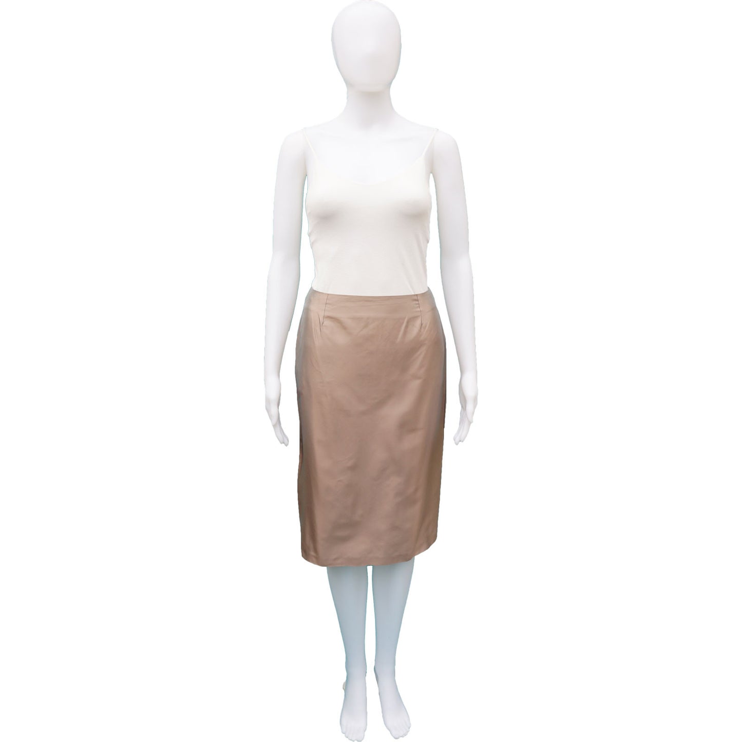 GUCCI CHAMPAGNE IRIDESCENT KNEE-LENGTH PENCIL SKIRT - leefluxury.com