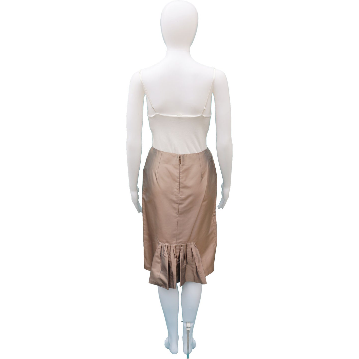 GUCCI CHAMPAGNE IRIDESCENT KNEE-LENGTH PENCIL SKIRT - leefluxury.com