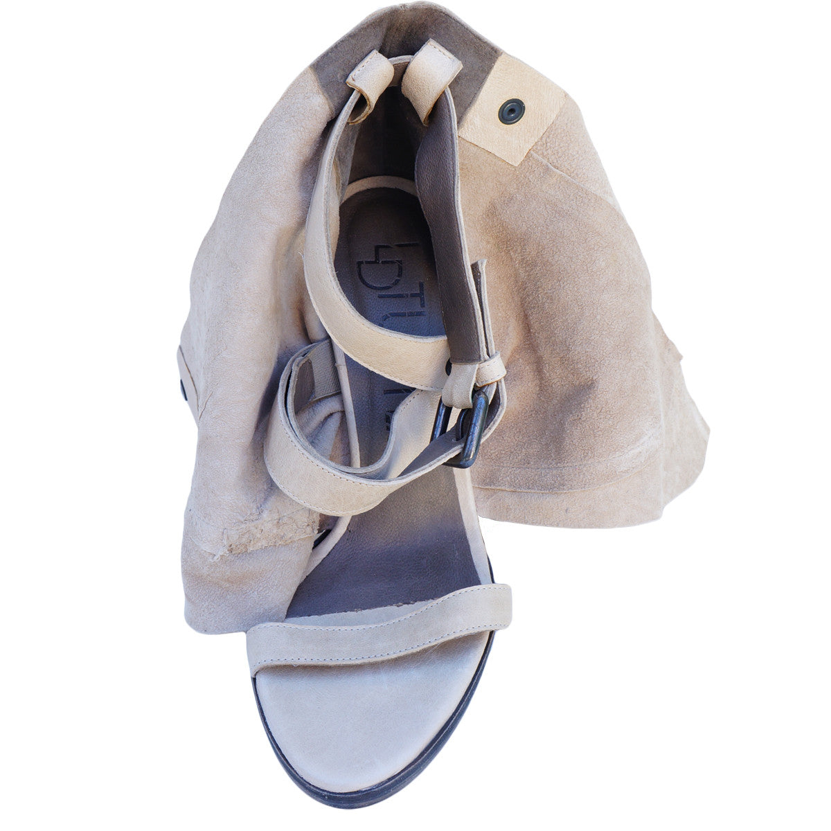 LD TUTTLE DISTRESSED LEATHER WRAPPED SANDALS - leefluxury.com