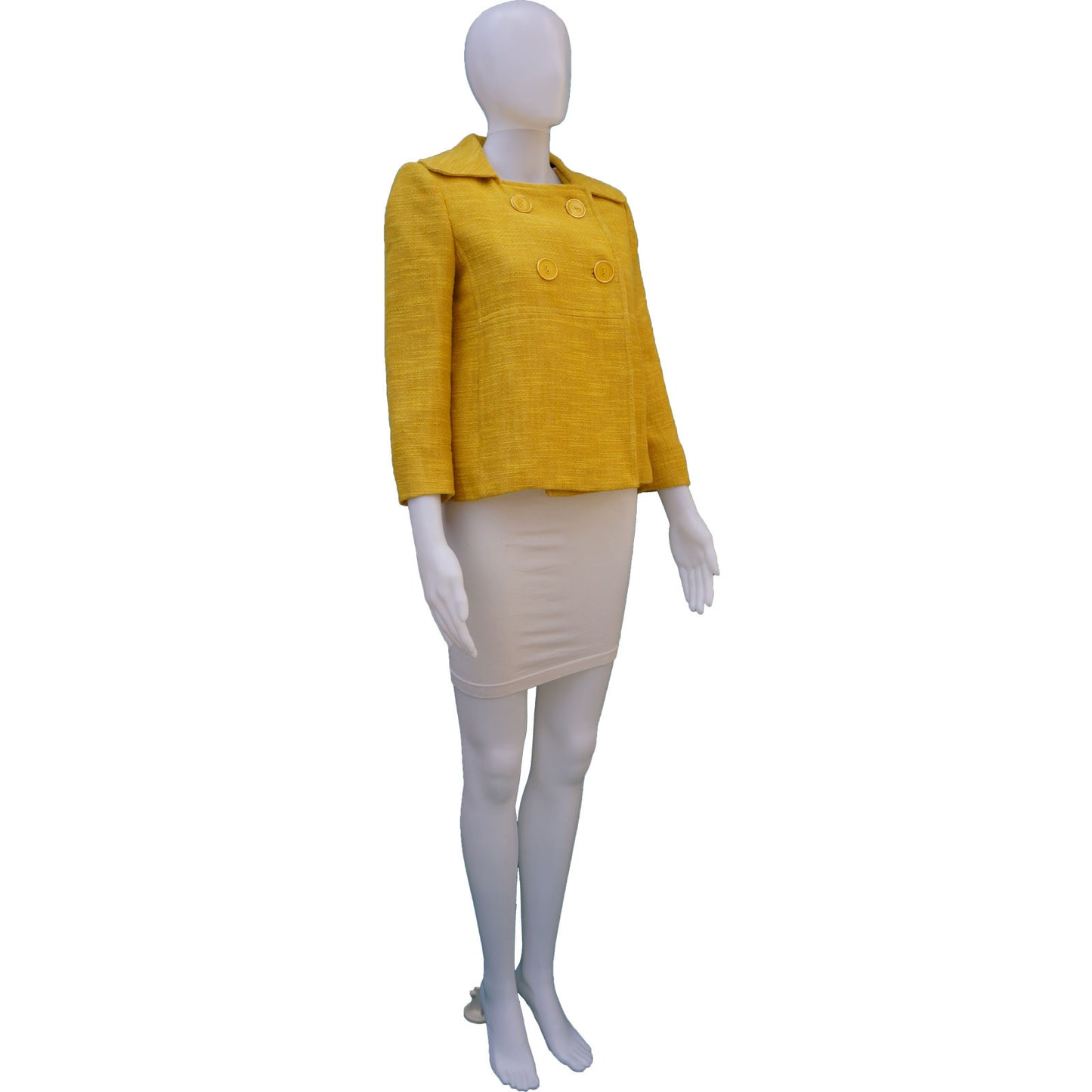 MILLY YELLOW TWEED CROPPED JACKET NEW WITH TAGS - leefluxury.com