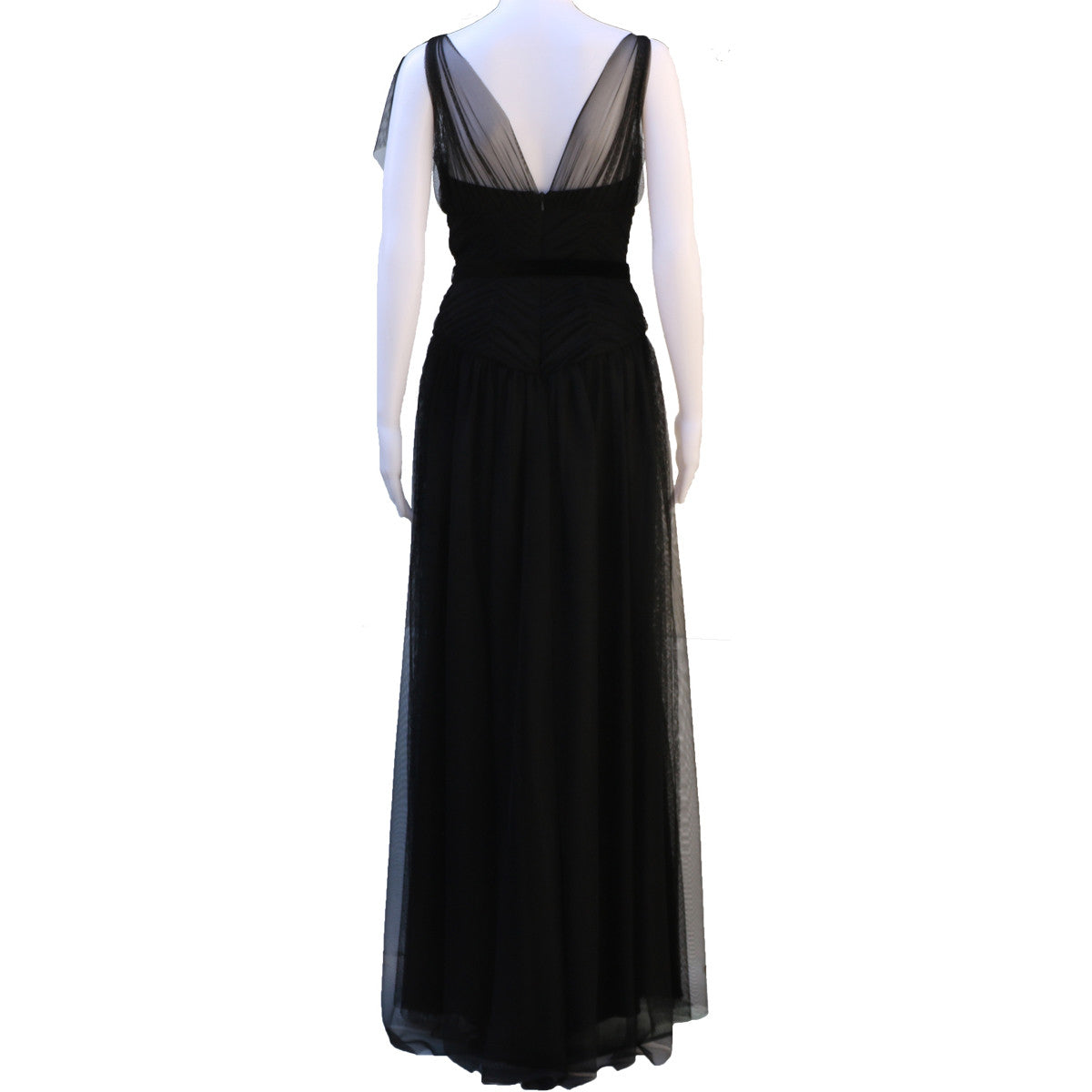 VERA WANG RUCHED BODICE TULLE GOWN - leefluxury.com
